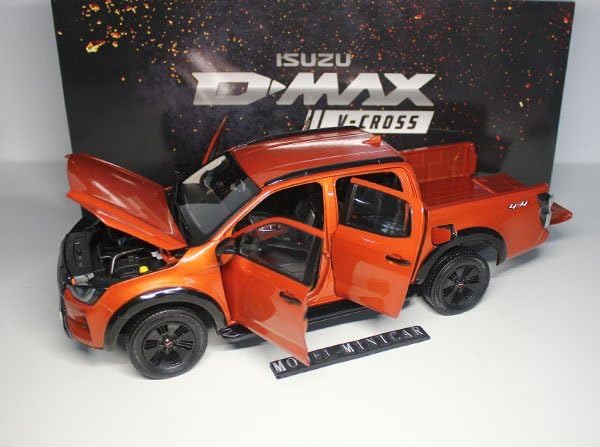 ISUZU D-MAX オレンジ 1/18ミニカー 4WD 1/18 Scale ISUZU D-MAX Pickup 2023 Orange Diecast Car Model